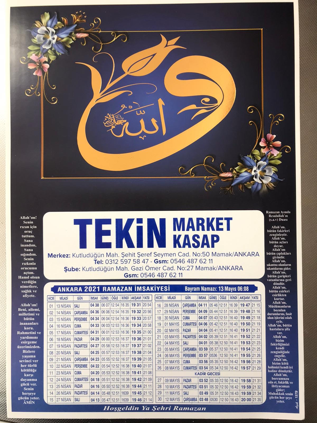 Tekin Market Manav Ve Kasap Mamak'ta Et Market