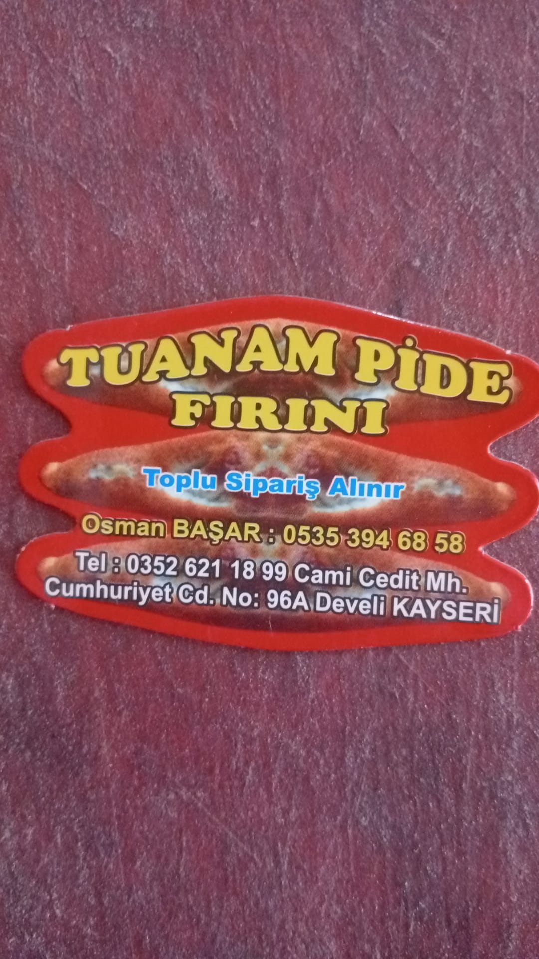 Tuanam Pide Fırını Develide Pide Fırını