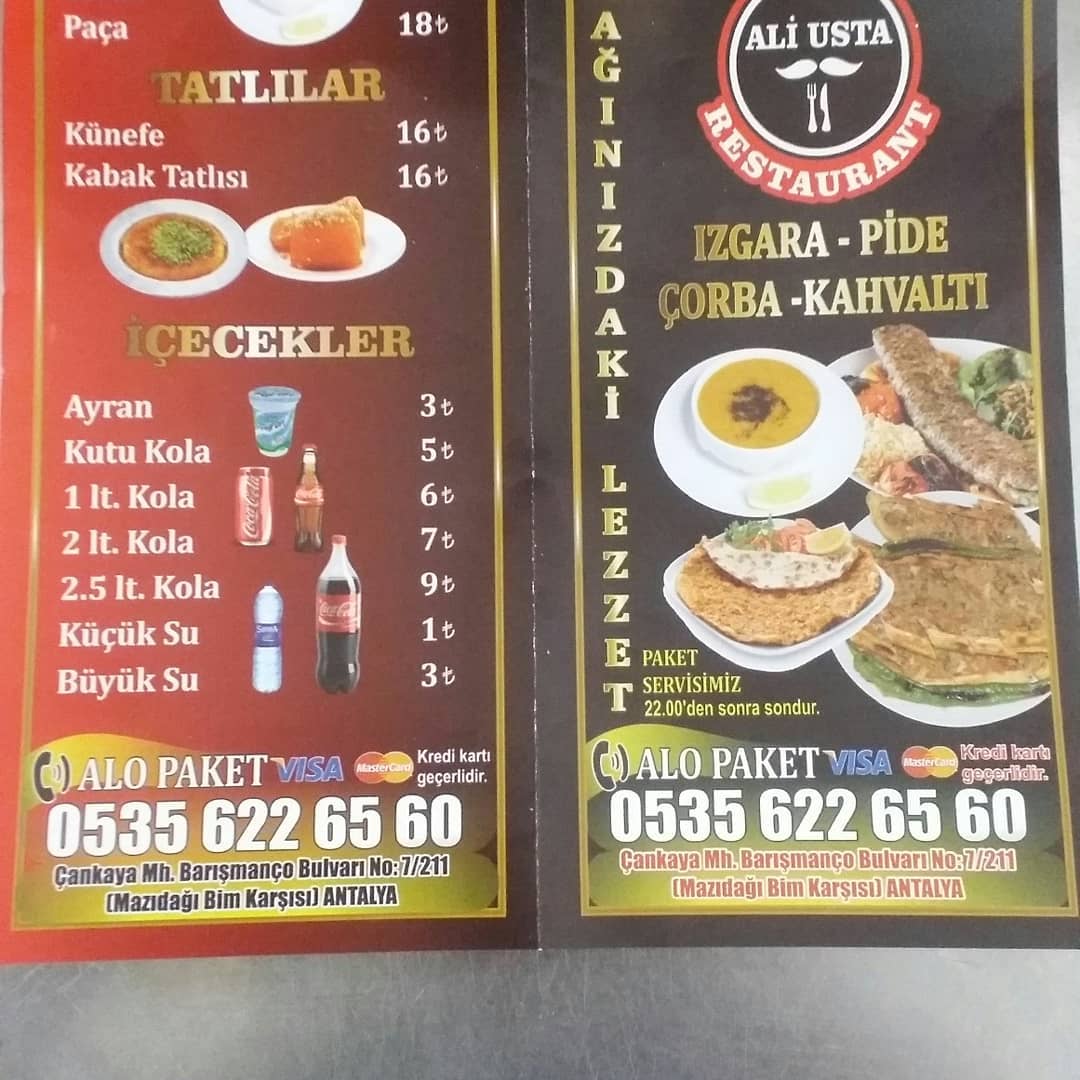 ALİ USTA CAFE RESTAURANT 0535 622 65 60 