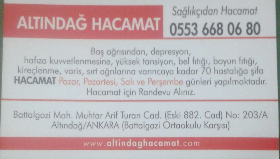 ANKARA HACAMAT Ankara Genelinde Hacamat Yapanlar