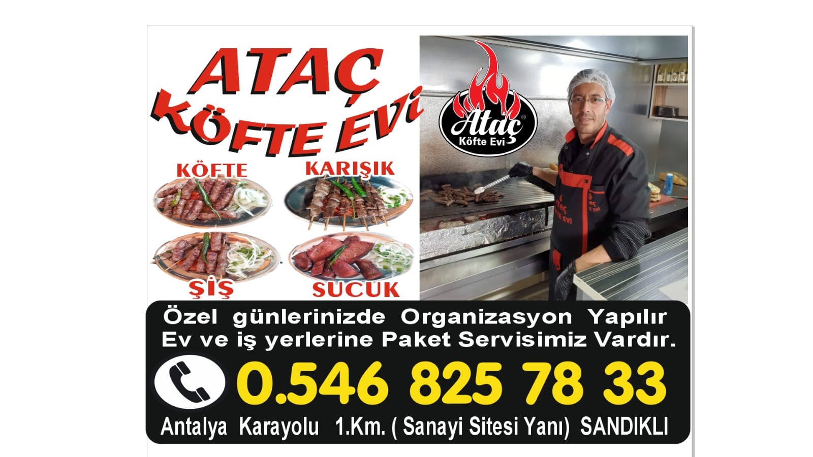 ATAÇ KÖFTE EVİ 0544 336 44 91 Sandıklıda Izgara Köfte 