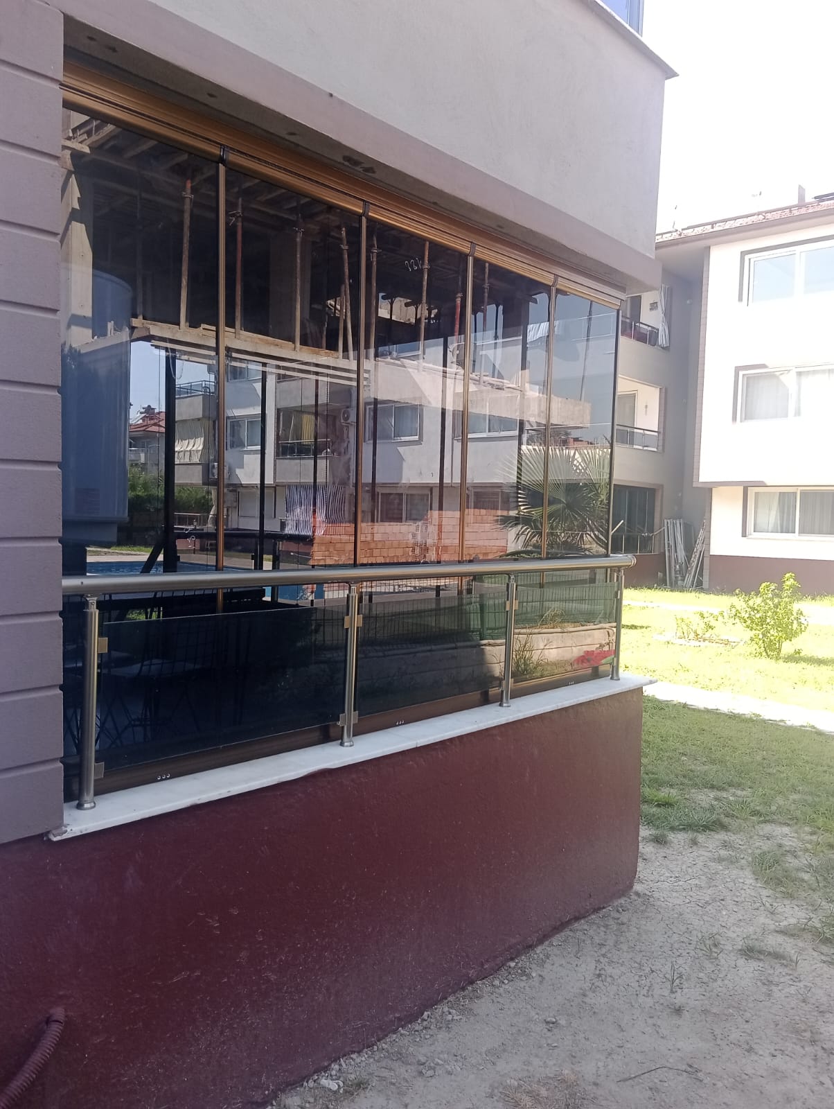 Karadeniz Alüminyum Cam balkon eşikli eşitsiz sürme korkuluk düsakabin plise sineklik