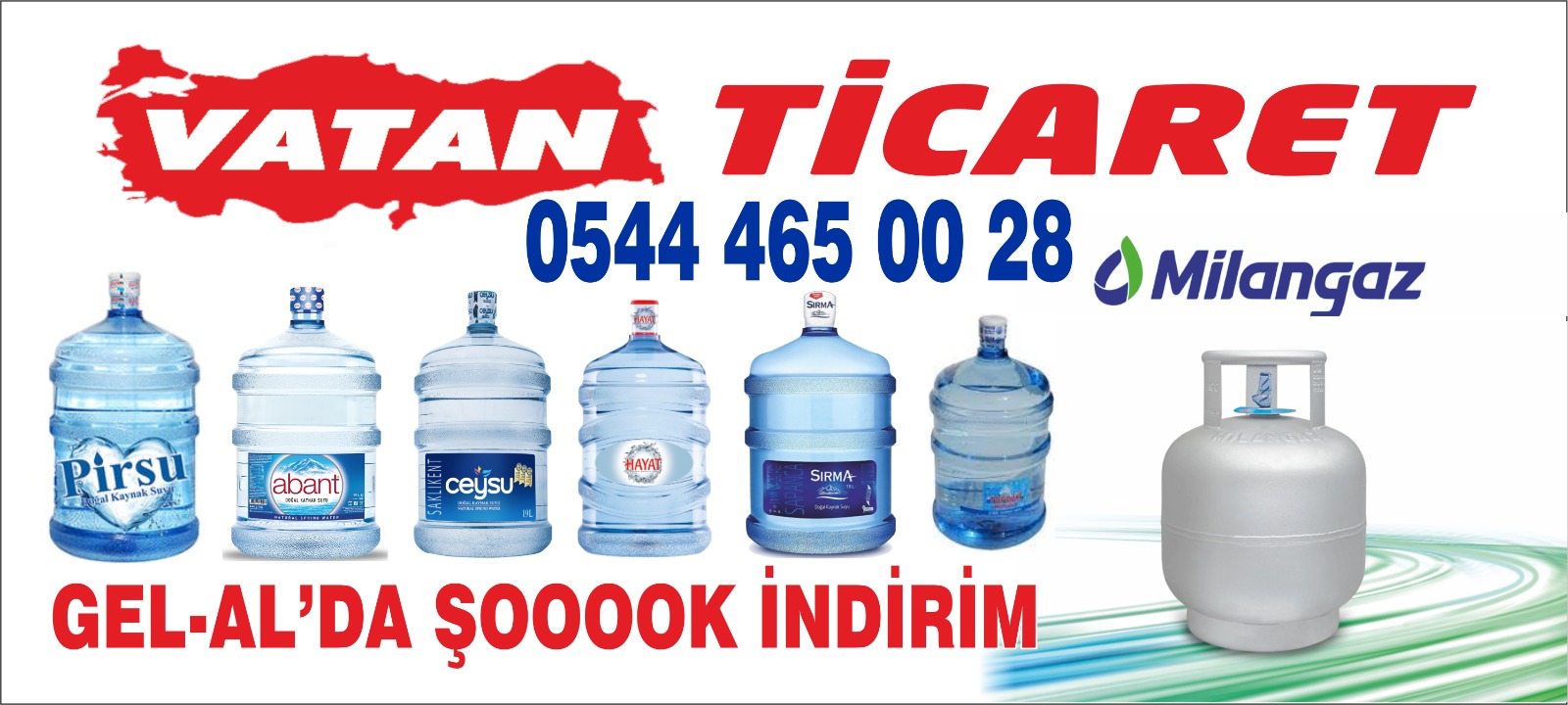 Milangaz Bayi Vatan Ticaret 0544 465 00 28 Kepezde Tüp Su